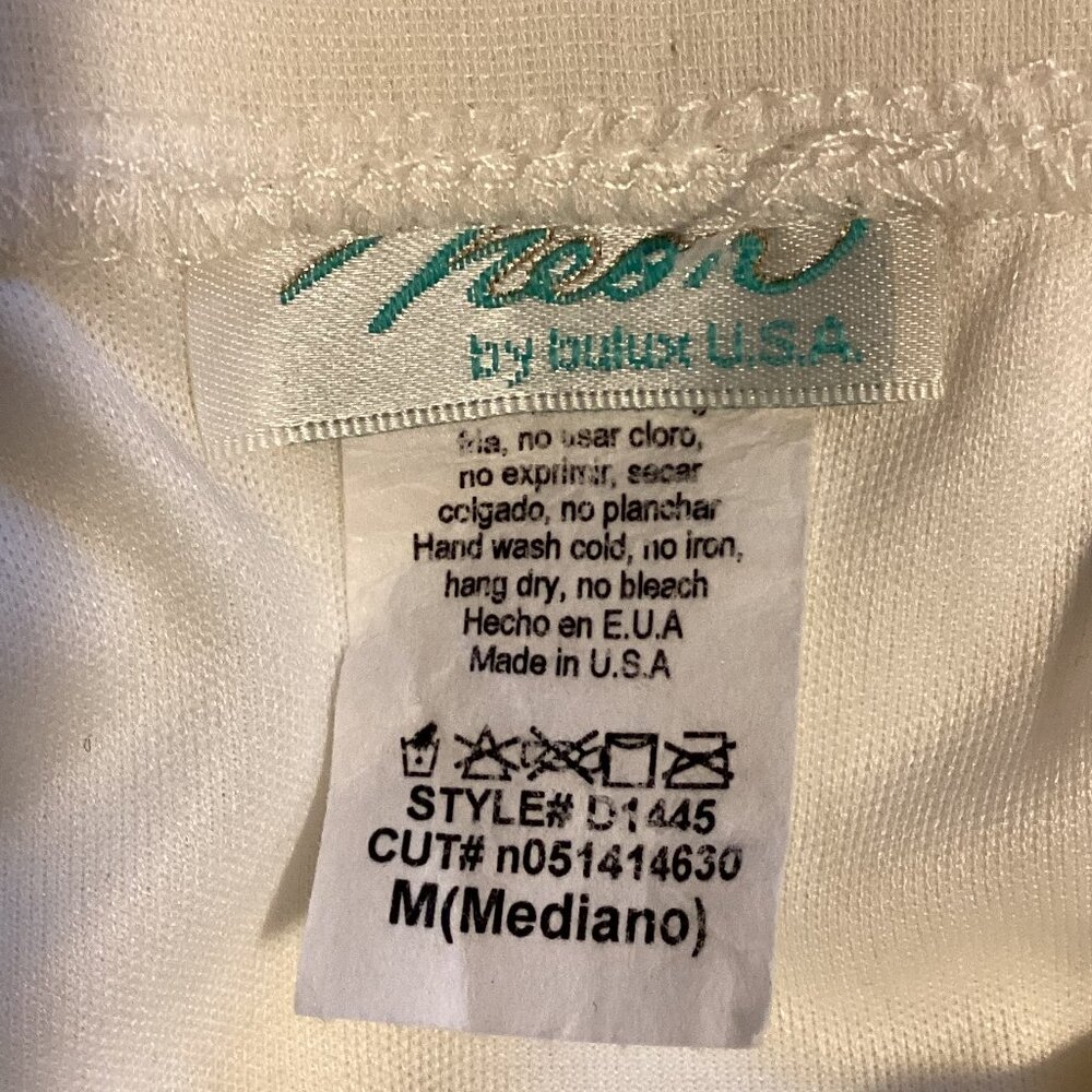Neon by Bulux USA Women's Cream Dress Fully Lined Empire Waist High / Low - Picture 8 of 9